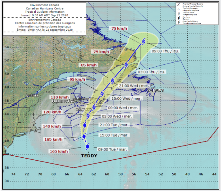 Teddy will bring rain and possibly high winds to Tantramar region