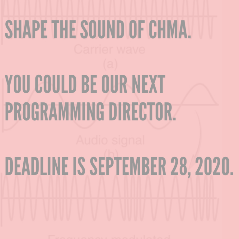 Shape the Sound of CHMA: CHMA Programming Director Position