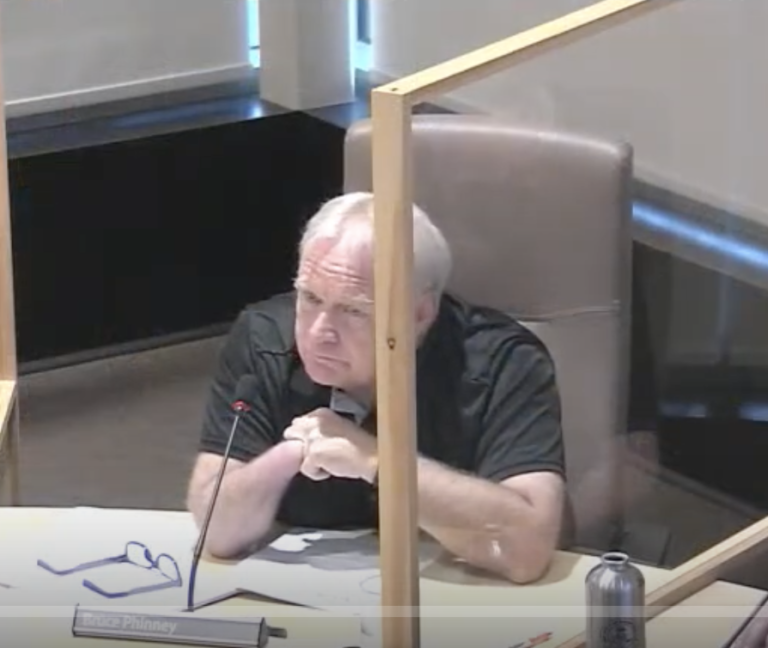Councillors discuss whether or not they intended to suspend Phinney’s health benefits